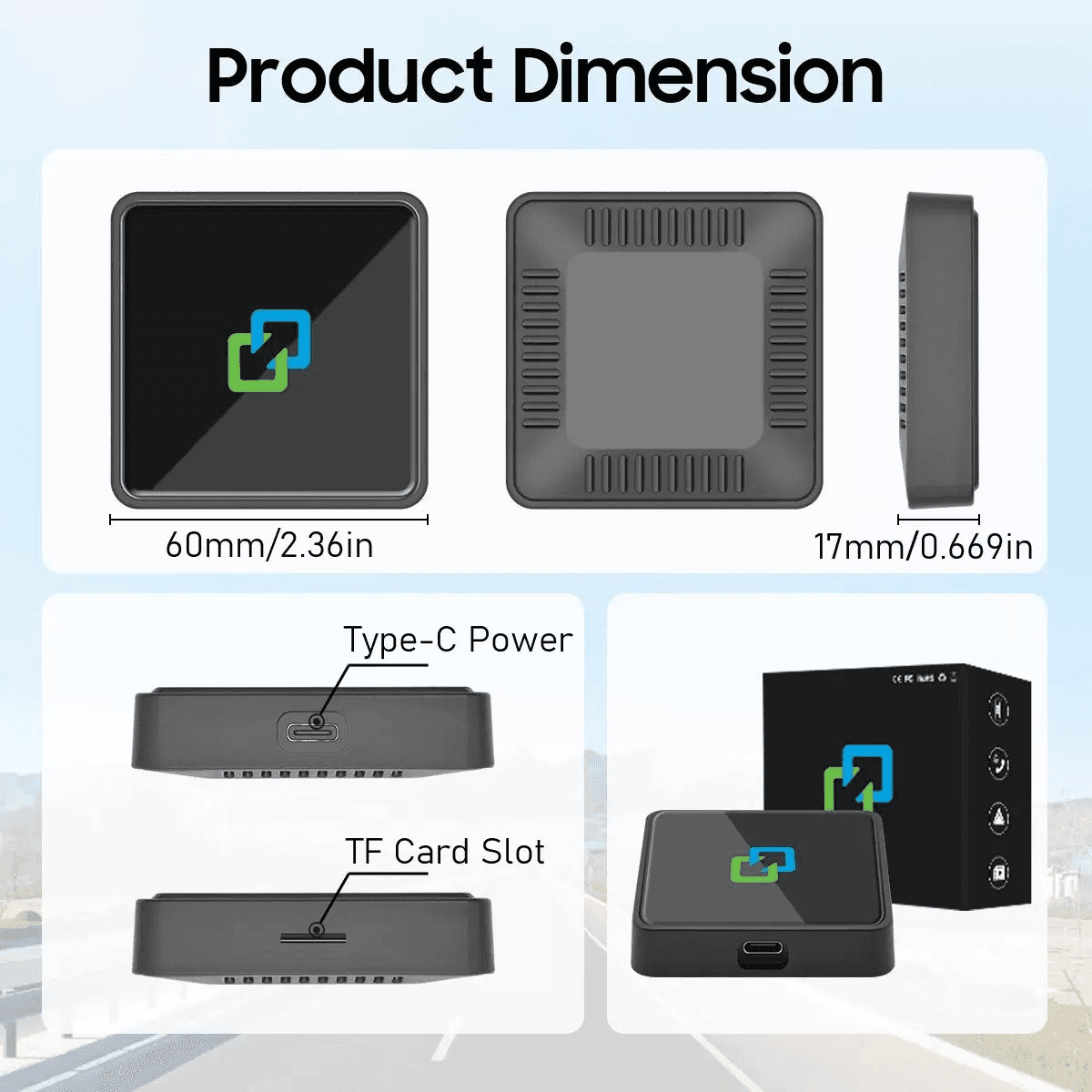 C2 Wireless CarbitLink Adapter C2 Product Dimensions image 3