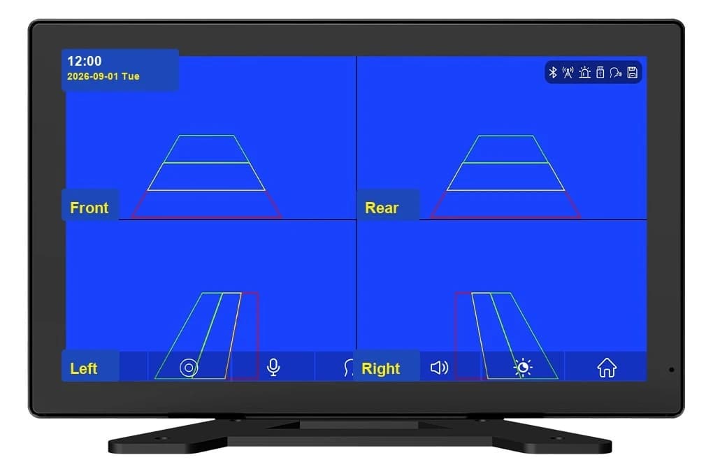 K400 front rear left and right camera split-screen display