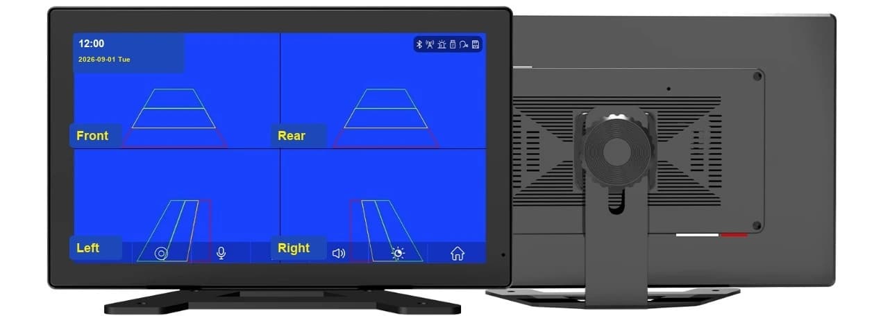 K400 10.1-inch four-channel truck monitor front and rear views