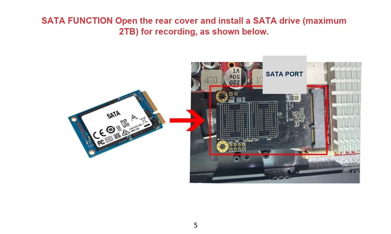 K806 recorder storage expansion interface supporting up to 2TB