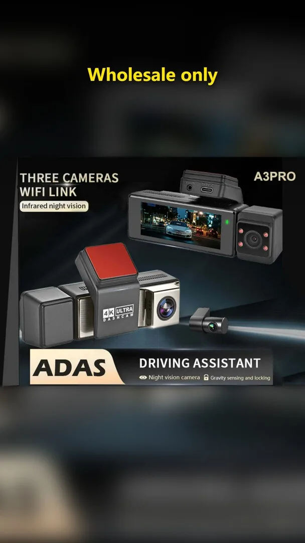 A3 PRO 3-Channel Dash Cam thumbnail image 9 - A3 PRO three-channel 4K dash cam with inside and rear 1080P cameras, ADAS, BSD, WiFi link and 3.16 inch.