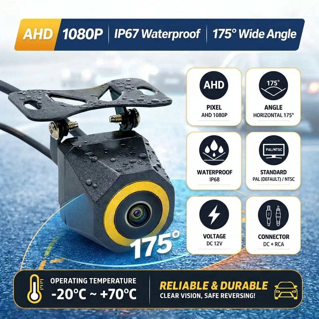 AHD 4K Rear Camera homepage selected model image - AHD 4K rear camera option for reverse view, parking assist and vehicle safety upgrade projects. AHD 4K Rear Camera homepage selected model image - AHD 4K rear camera option for reverse view, parking assist and vehicle safety upgrade projects.