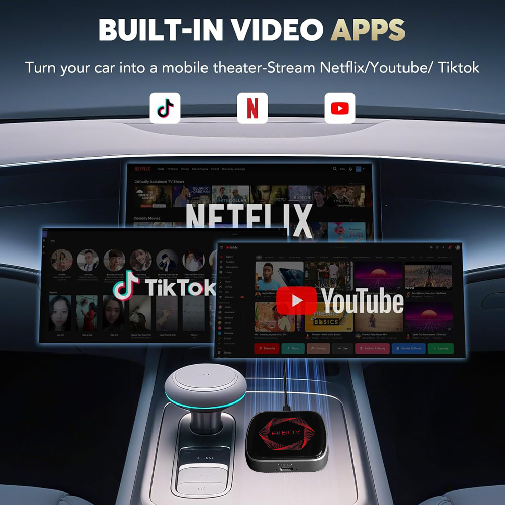 AI028 built-in video apps with Netflix YouTube and TikTok streaming