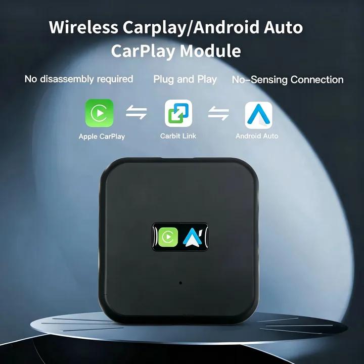 AI032 Carbitlink CarPlay Box catalog image - AI032 Carbitlink wireless CarPlay and Android Auto module with USB connection, built-in WiFi, Bluetooth 5.1.
