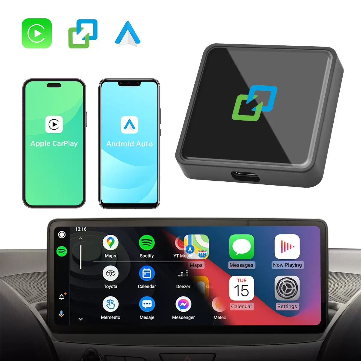 C2 Wireless CarbitLink Adapter CarPlay catalog image - C2 Wireless CarbitLink Adapter converts original CarbitLink 6.0 screen mirroring into wireless.