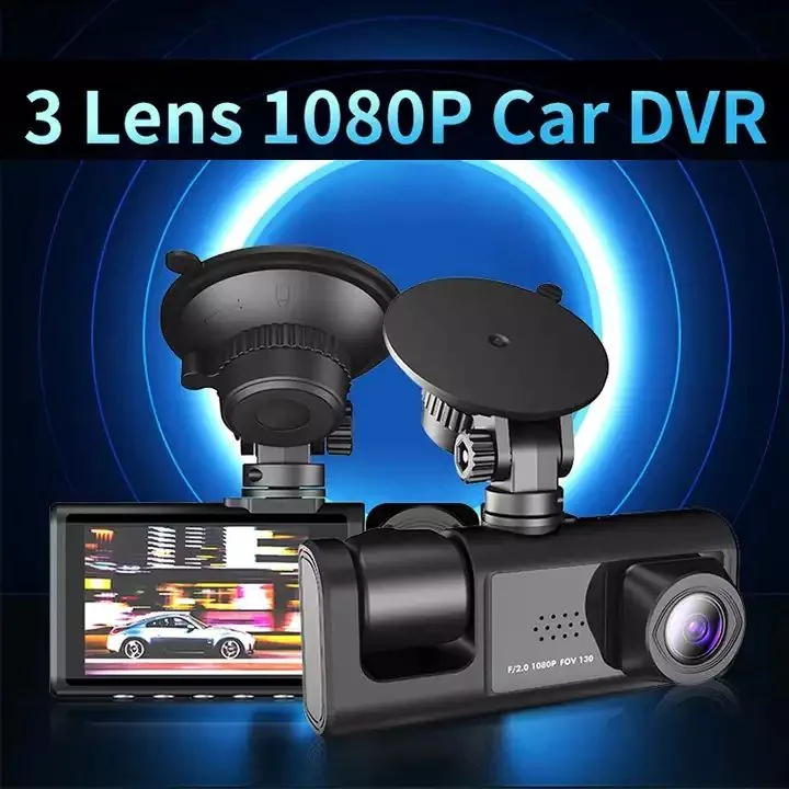 C309 3-Lens 1080P Car DVR Dash Cam catalog image - C309 three-lens 1080P car DVR with front, inside and rear recording, WDR low-light image support and. C309 3-Lens 1080P Car DVR Dash Cam catalog image - C309 three-lens 1080P car DVR with front, inside and rear recording, WDR low-light image support and.