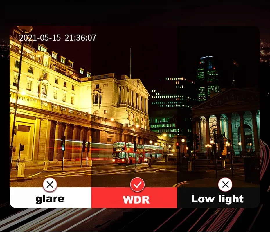 C309 3-Lens 1080P Car DVR Dash Cam thumbnail image 2 - C309 three-lens 1080P car DVR with front, inside and rear recording, WDR low-light image support.