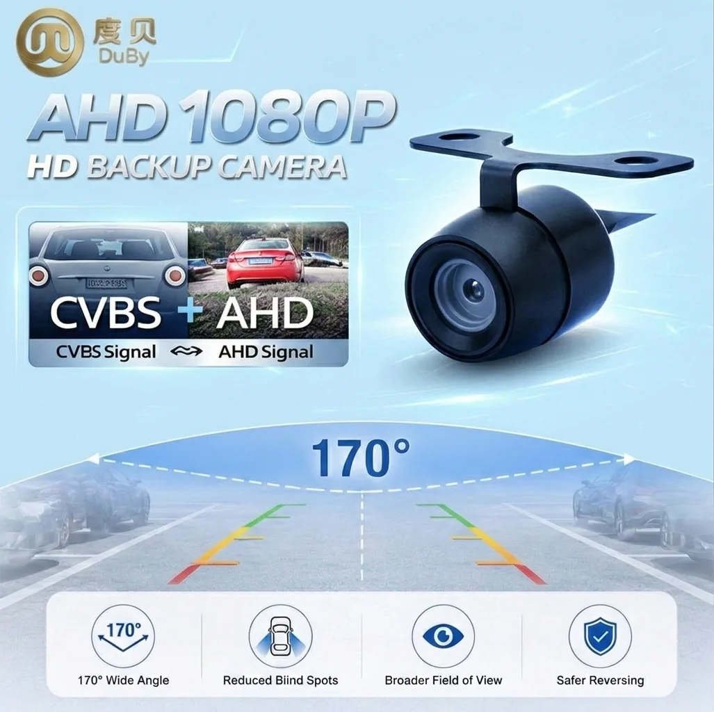 CM12 AHD 1080P Backup Camera Rear Camera catalog image - CM12 AHD 1080P backup camera with CVBS/AHD switch, 170 degree wide angle and IP68 waterproof. CM12 AHD 1080P Backup Camera Rear Camera catalog image - CM12 AHD 1080P backup camera with CVBS/AHD switch, 170 degree wide angle and IP68 waterproof.