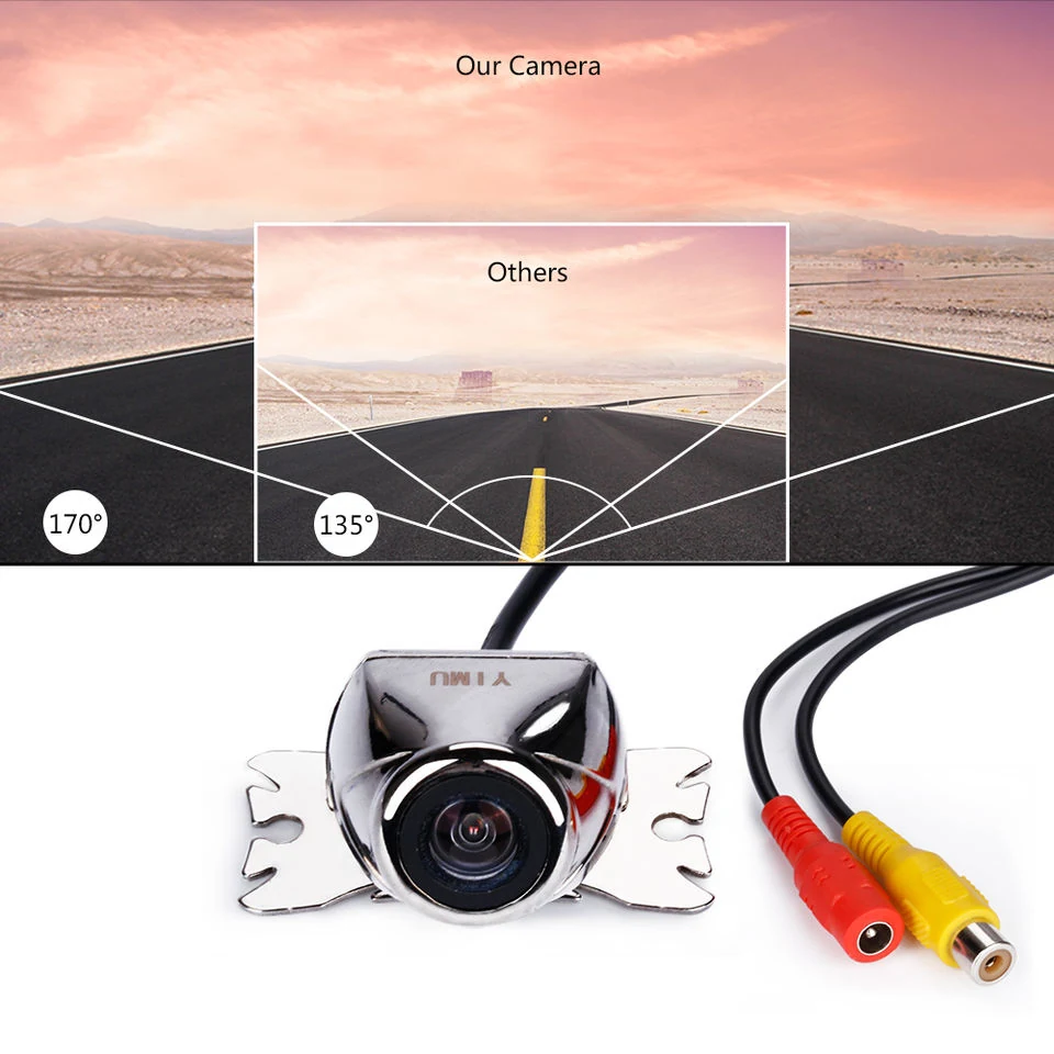 CM32 170 degree wide angle rear camera viewing range comparison