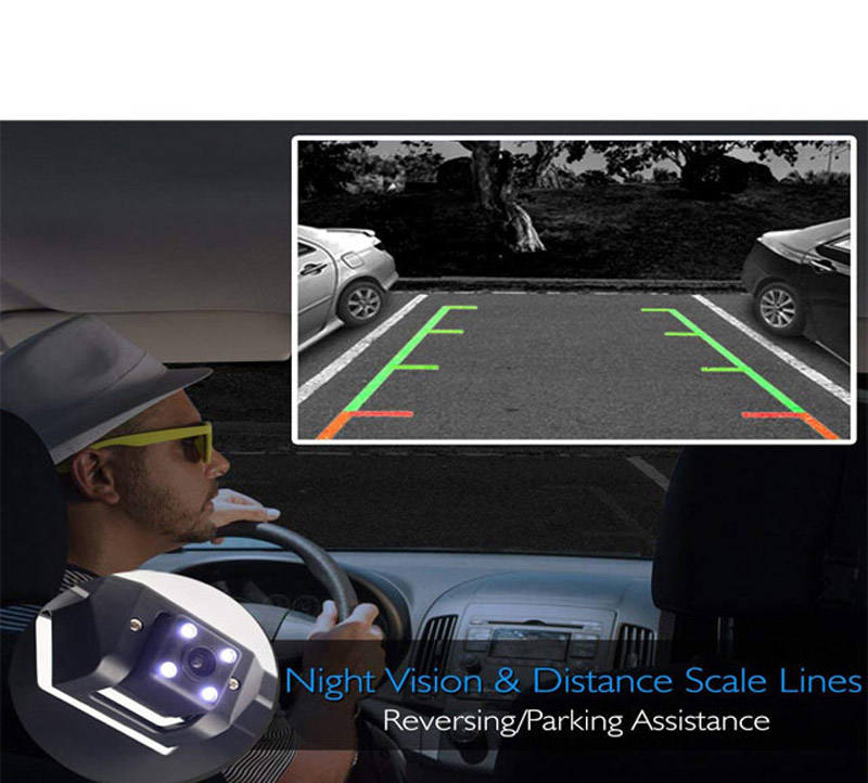 CM60P License Plate Rear Camera Cm60p Night Vision Distance Scale Lines image 2