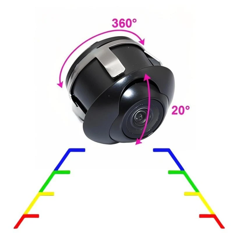 CM67 rear camera with 360 degree adjustment, 20 degree tilt and parking guide lines CM67 rear camera with 360 degree adjustment, 20 degree tilt and parking guide lines