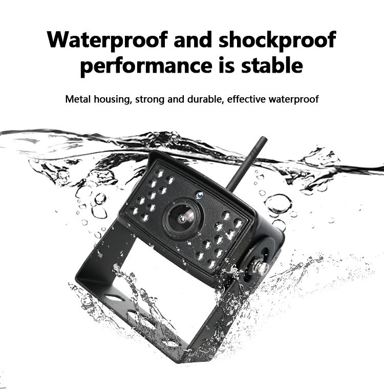 CM700E Wireless Truck Camera catalog image - CM700E wireless IR night vision rear view camera with waterproof shockproof metal housing, 12-36V vehicle. CM700E Wireless Truck Camera catalog image - CM700E wireless IR night vision rear view camera with waterproof shockproof metal housing, 12-36V vehicle.