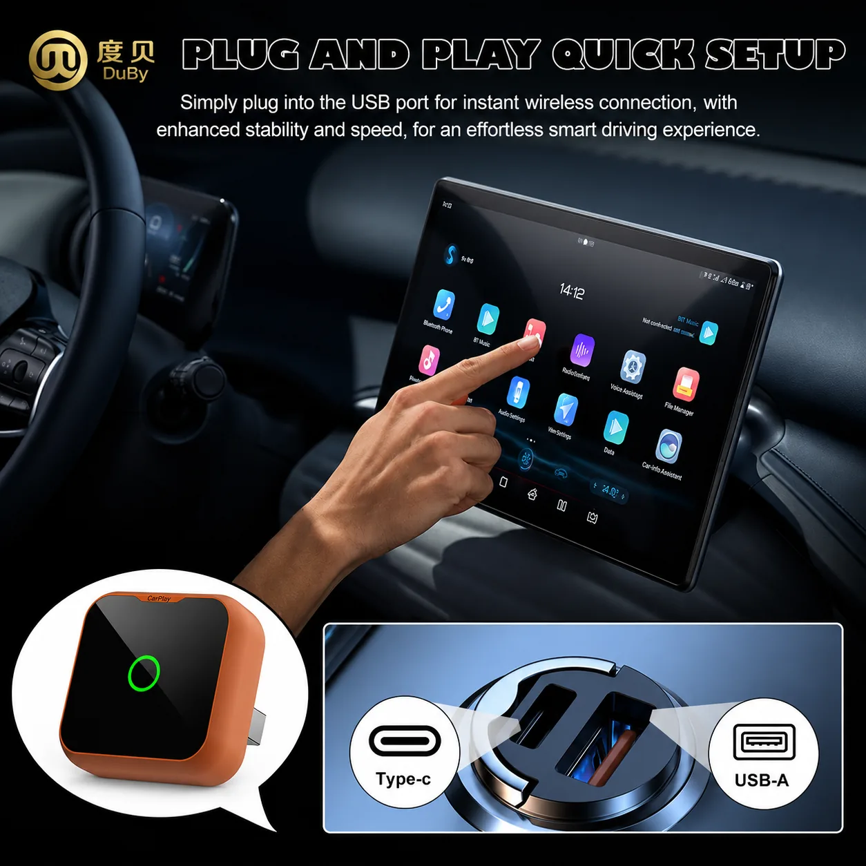CP027-19 USB CarPlay Adapter Cp027 Plug Play image 3