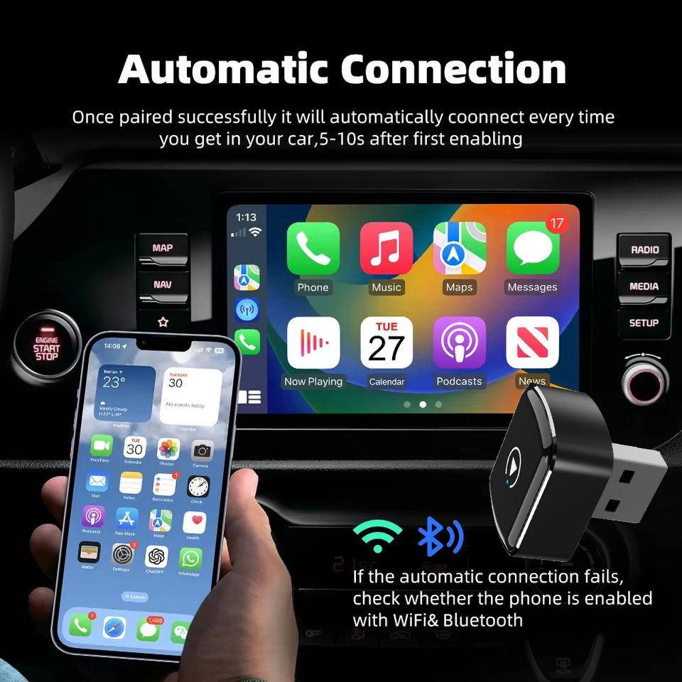 CP056 automatic connection for wireless CarPlay and Android Auto CP056 automatic connection for wireless CarPlay and Android Auto