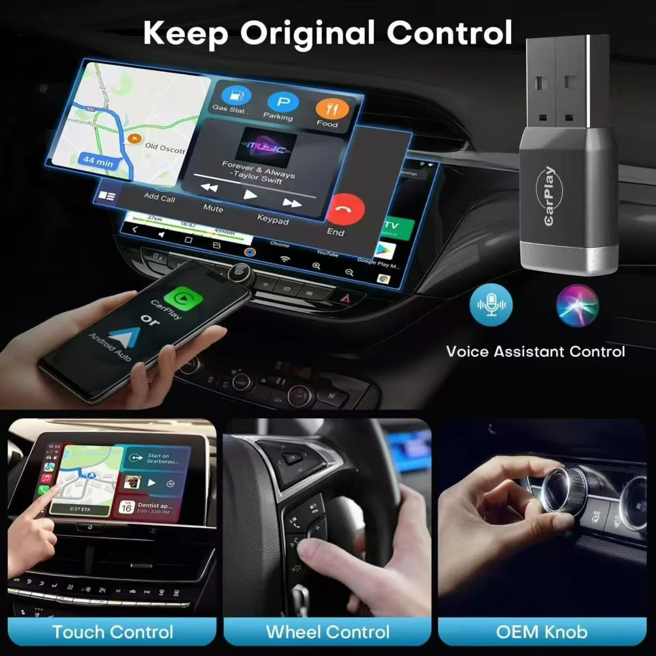 CP101 Wireless CarPlay Adapter Cp101 Original Control image 3