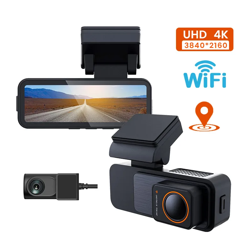 F70 4K Hidden Dash Cam catalog image - F70 4K hidden dash camera with UHD recording, WiFi connection, GPS support and rear camera kit for vehicle safety.