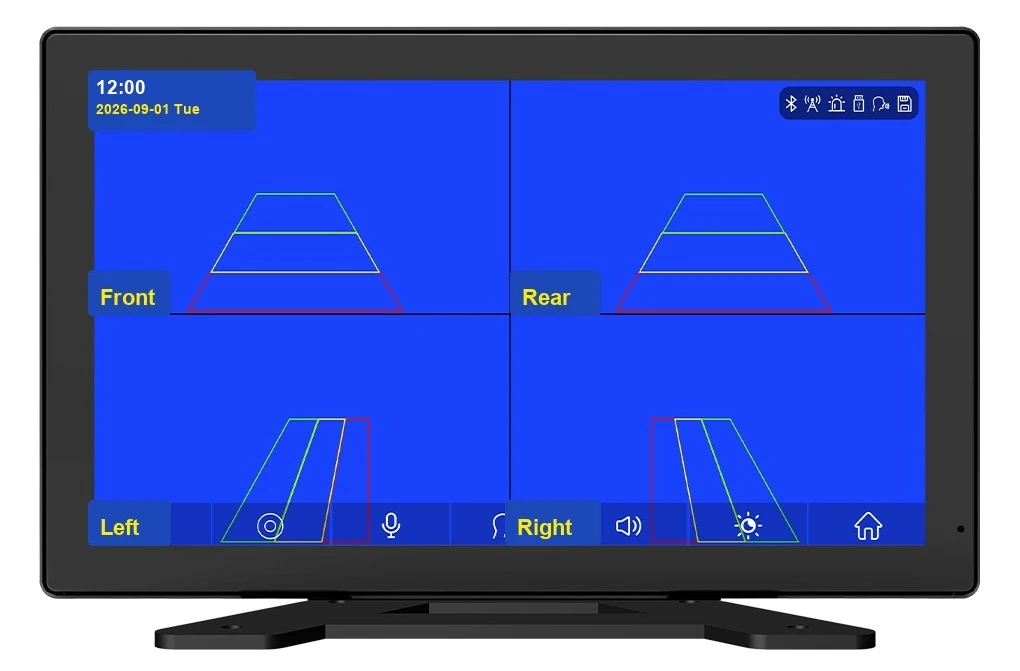 K400 front rear left and right camera split-screen display K400 front rear left and right camera split-screen display
