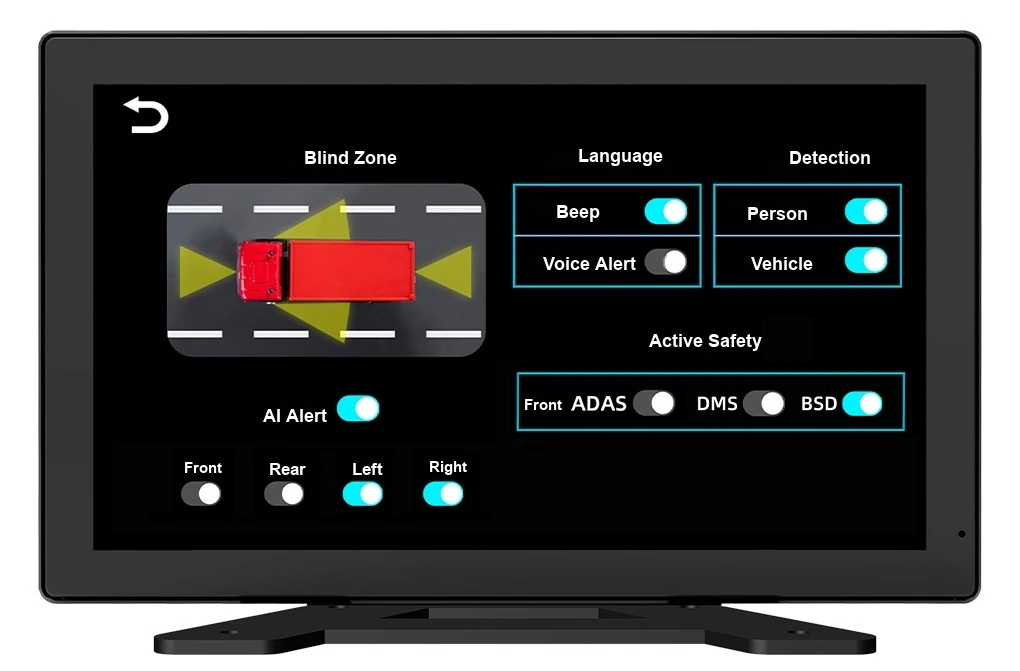 K400 optional AI ADAS and DSM warning settings subject to configuration K400 optional AI ADAS and DSM warning settings subject to configuration