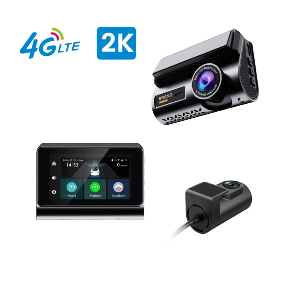 P85 2K 4G Dash Cam thumbnail image 2 - P85 2K 4G dash camera with dual-lens recording, WiFi connection, HD rear camera and accessory kit for connected.