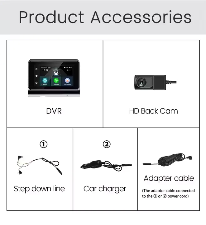 P85 2K 4G Dash Cam thumbnail image 5 - P85 2K 4G dash camera with dual-lens recording, WiFi connection, HD rear camera and accessory kit for connected.