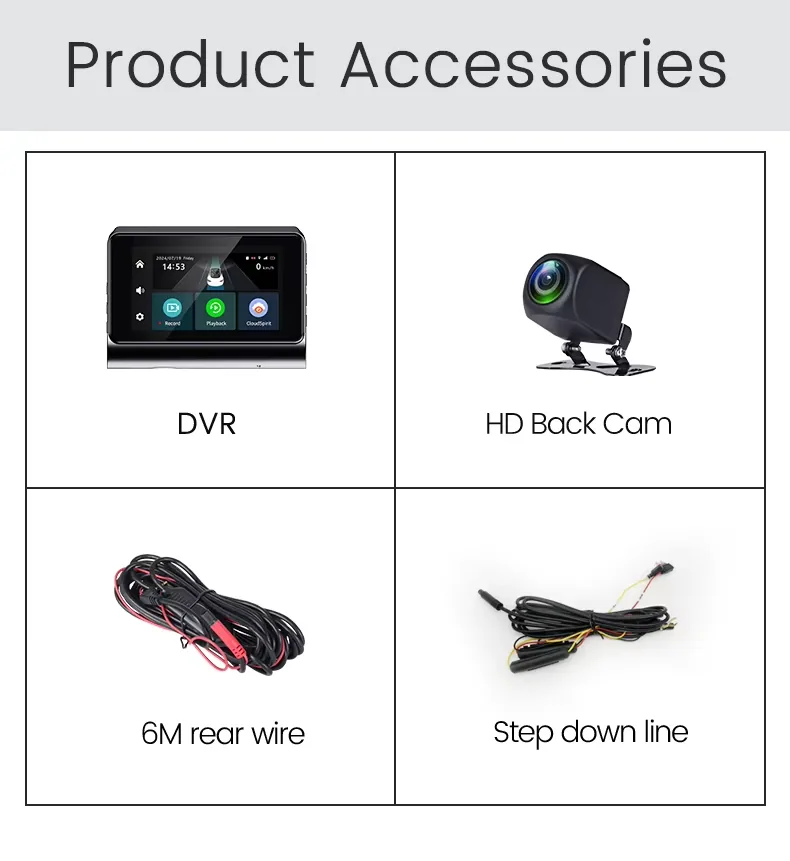 P85 2K 4G Dash Cam thumbnail image 6 - P85 2K 4G dash camera with dual-lens recording, WiFi connection, HD rear camera and accessory kit for connected.