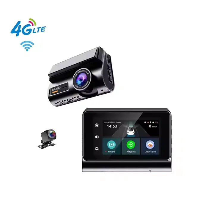 P85 2K 4G Dash Cam catalog image - P85 2K 4G dash camera with dual-lens recording, WiFi connection, HD rear camera and accessory kit for connected.