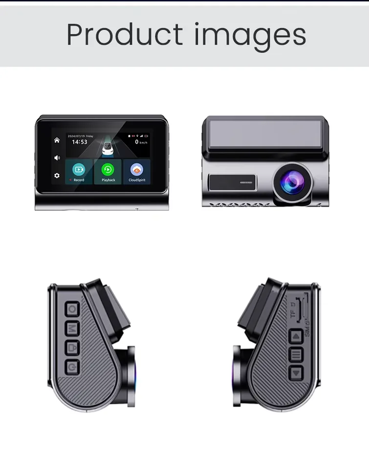 P85 2K 4G Dash Cam thumbnail image 4 - P85 2K 4G dash camera with dual-lens recording, WiFi connection, HD rear camera and accessory kit for connected.