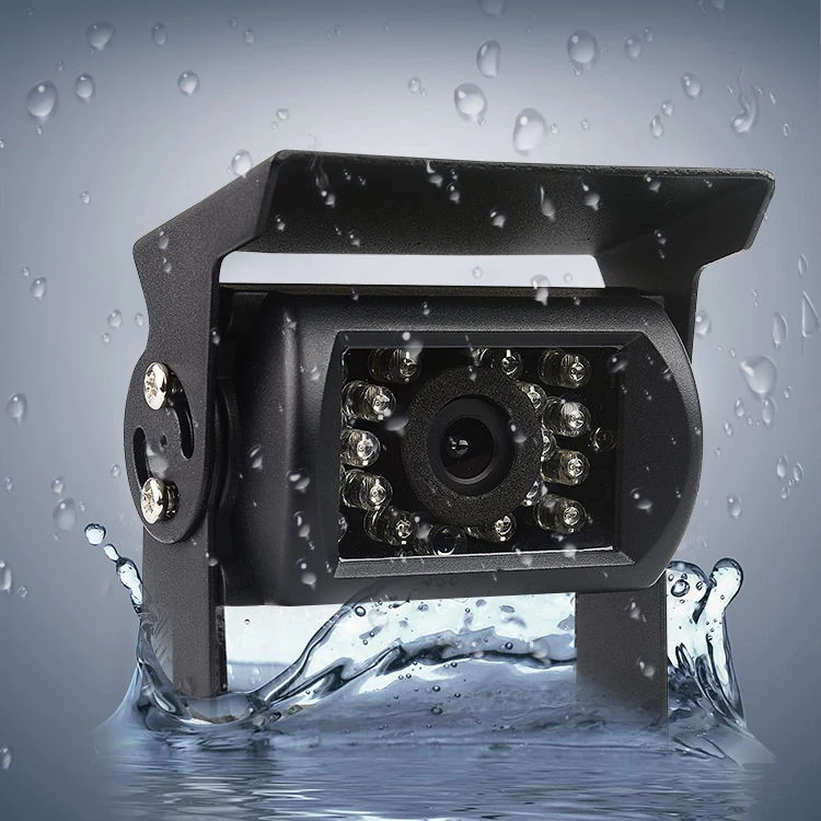 TC604E Waterproof Truck Camera catalog image - TC604E heavy-duty waterproof truck camera with infrared night vision, metal sunshade bracket and 170.
