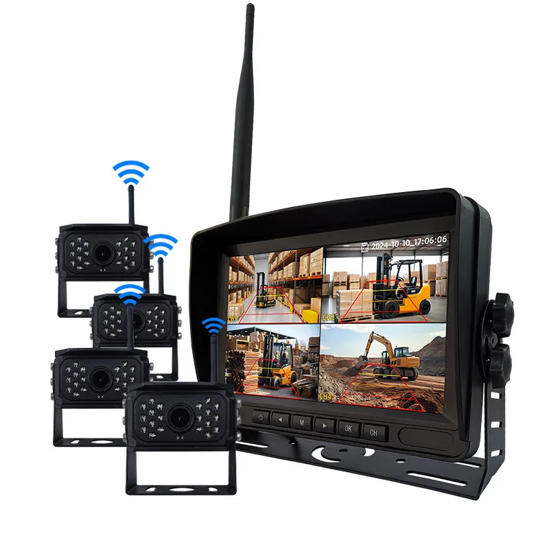 TWL04 Wireless Truck Camera Kit catalog image - TWL04 wireless truck camera kit with 7 inch monitor, 1080P wireless rear and side cameras, DVR recording. TWL04 Wireless Truck Camera Kit catalog image - TWL04 wireless truck camera kit with 7 inch monitor, 1080P wireless rear and side cameras, DVR recording.