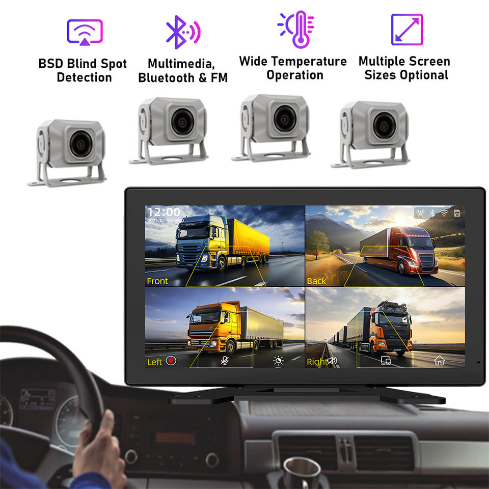 X400 Truck Camera CarPlay System catalog image - X400 portable truck camera monitor system with CarPlay function, 4-channel camera support, IPS screen,.