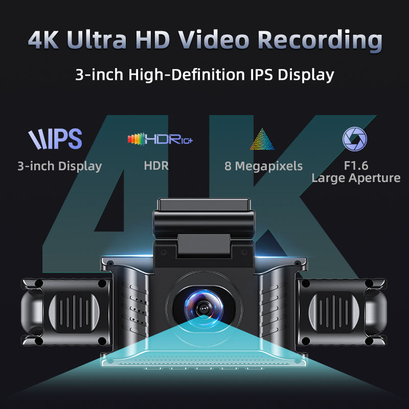 X404 4-Channel Panoramic Dash Cam catalog image - X404 4-channel panoramic dash cam with 3-inch IPS display, front, rear, left and right recording,.