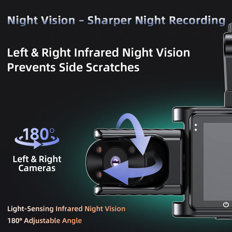 X404 dash cam left and right infrared night vision camera image