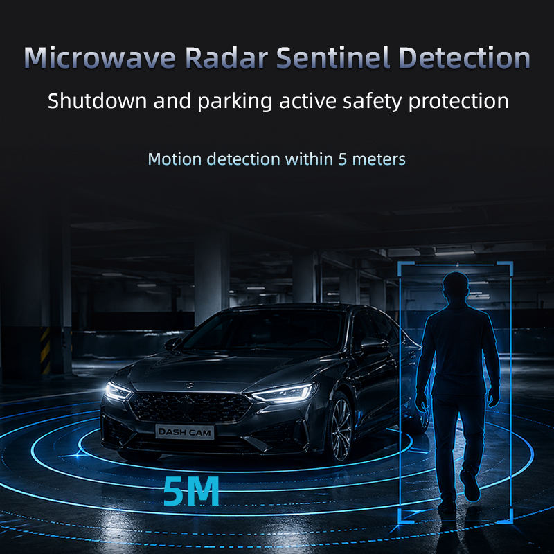 X404 dash cam microwave radar parking detection image